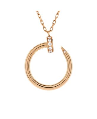  Juste un Clou Pendant Necklace 18K Rose Gold with Diamonds, 15.25 - 16"
