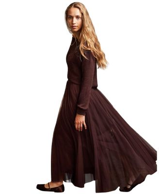  Tulle Godet Maxi Skirt
