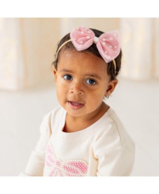 Girls' Pretty Pearl Tulle Bow Baby Headband - Baby