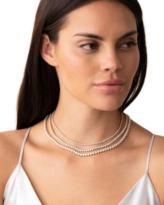  Tennis Necklace, Large in 14K Gold, 20ctw Round Brilliant Lab Grown Diamonds, 16"