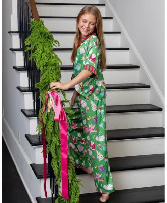  Girls' Silky Holiday Bauble Short Sleeve Pants Set - Little Kid, Big Kid