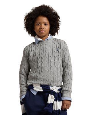 Boys' Cable-Knit Cotton Sweater - Big Kid