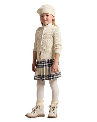 Girls' Metallic Cable Cotton Blend Cardigan - Little Kid