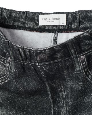 Miramar Fleece Pull On Wide Leg Sweatpant Jeans in Washed Black