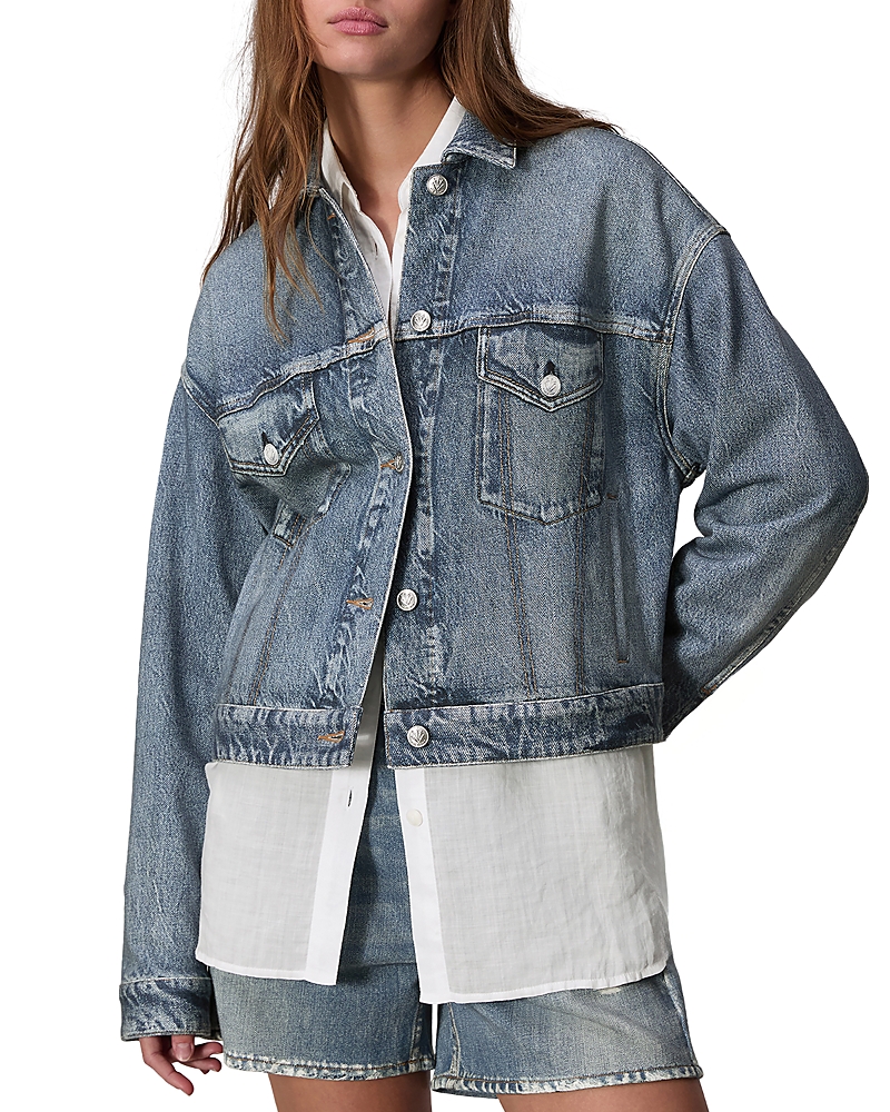 Rag & Bone Miramar Denim Trucker Jacket In Walker In Blue