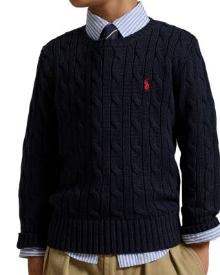 Boys&#39; Cable-Knit Cotton Sweater - Little Kid