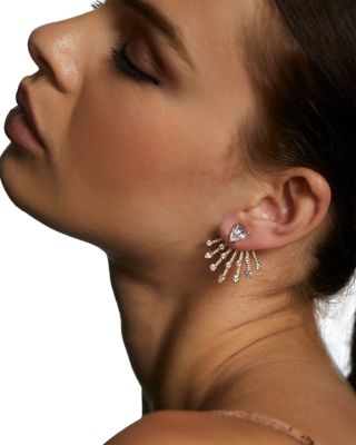 Bonne Annee Cubic Zirconia Multi Row Jacket Earrings