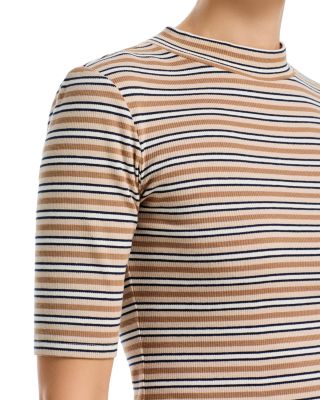 The Striped Mock Neck Top