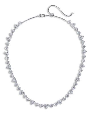 Le Bisou Cubic Zirconia Heart Collar Necklace, 18"