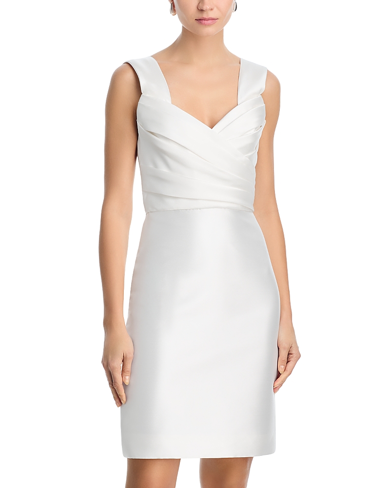 Amsale Ruched Bodycon Dress In White