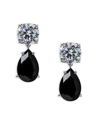 Maiden Black Cubic Zirconia Pear Shape Drop Earrings