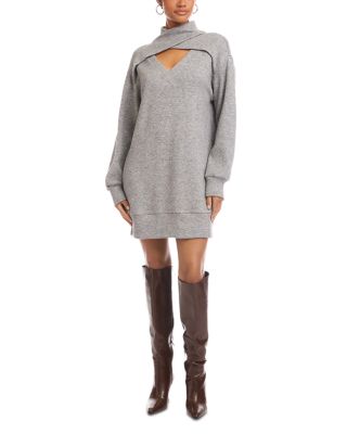 Claylee Crossover Turtleneck Dress