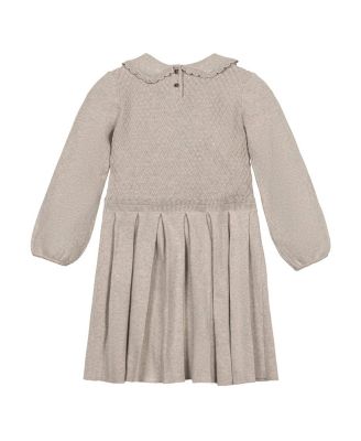 Girls' Organic Peter Pan Collar Scallop Trim Sweater Dress - Little Kid, Big Kid