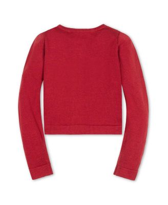 Girls' Organic Bow Intarsia Sweater Cardigan - Little Kid, Big Kid