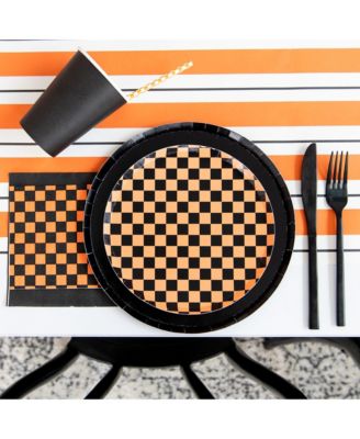 Checkered Paper Dessert Plates, Set of 8