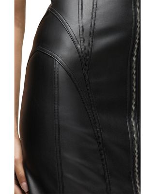 Faux Leather Sleeveless Dress