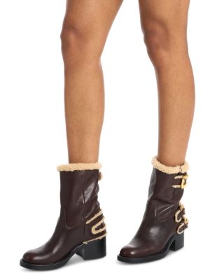 Women's Dakota Shearling Trim Ankle Boots