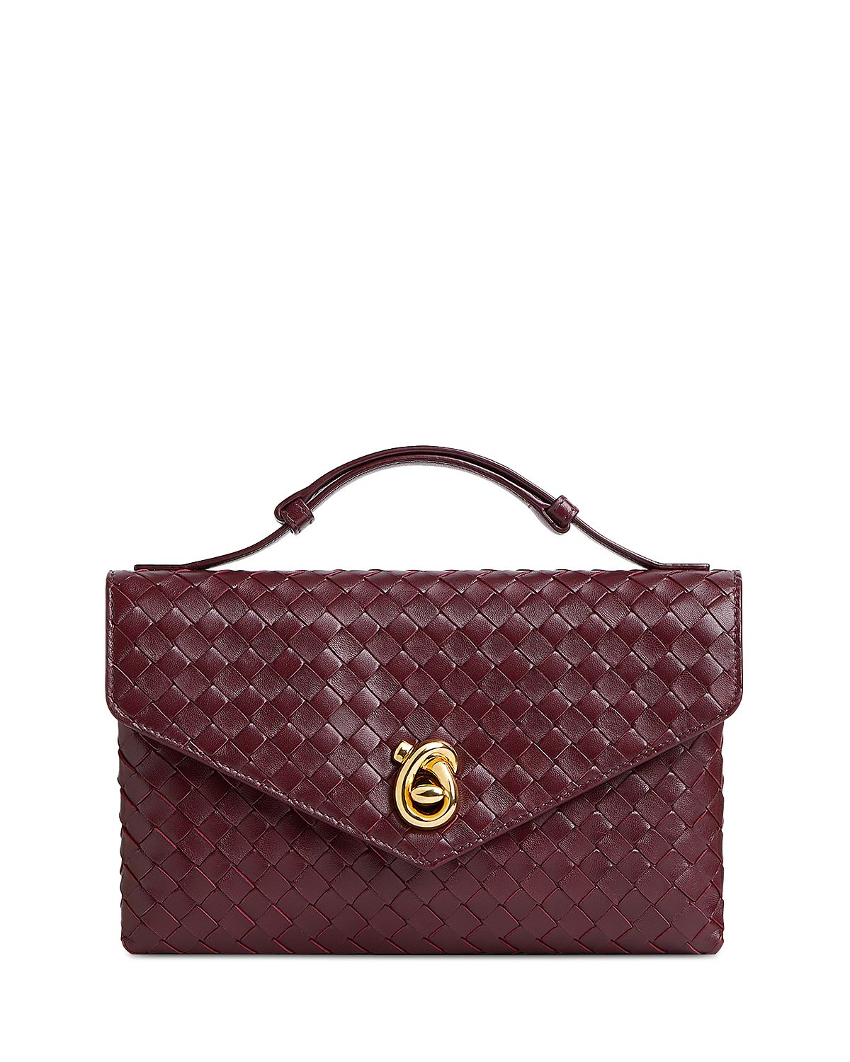 Bottega Veneta Knot Lock Intrecciato Leather Crossbody Bag