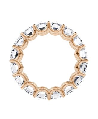 Eternity Band in 14K Rose Gold, 8ctw Emerald Lab Grown Diamonds