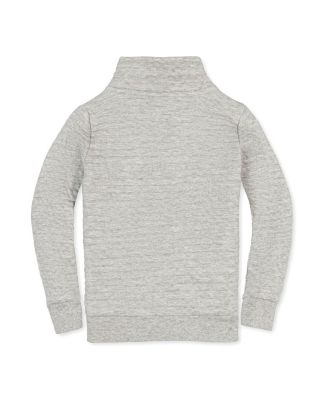  Unisex Long Sleeve Quilted Half Zip Pullover Sweatshirt with Pocket