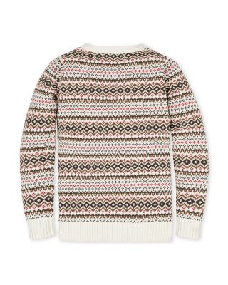 Boys&#39; Organic Long Sleeve Intarsia Crew Neck Pullover Sweater - Little Kid, Big Kid