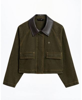  Contrast Collar Utility Cropped Jacket