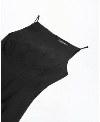  Square Neck Pleated Midi Dress