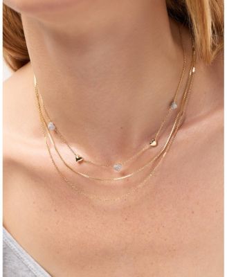  Heart Necklace Lev Mini Pave Station Necklace