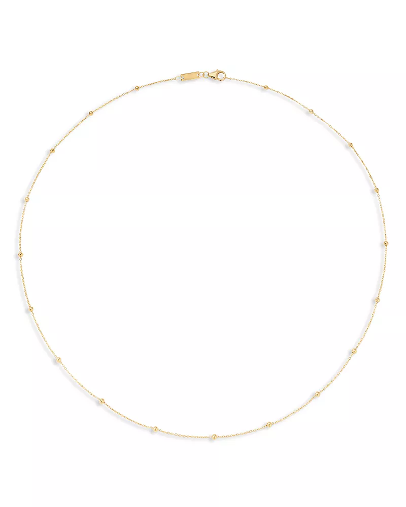 Adina Reyter Polished Bead Saturn Link Chain Necklace, 16