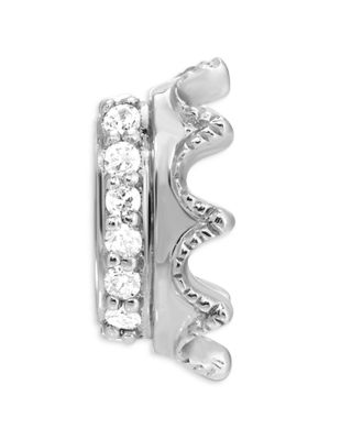 9K Yellow Gold Diamond Crown Pendant Charm