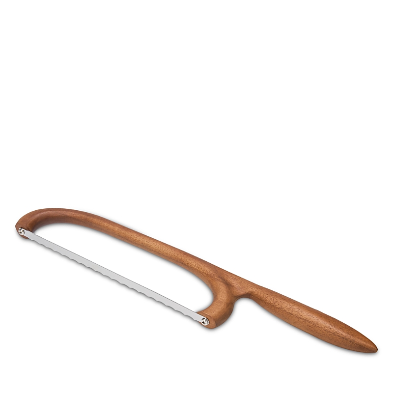 Nambe Breaking Bread Serrated Knife In Brown