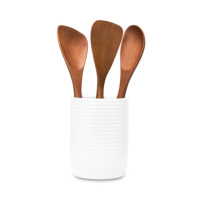 Breaking Bread Wood Utensils and Canister, Set of Four