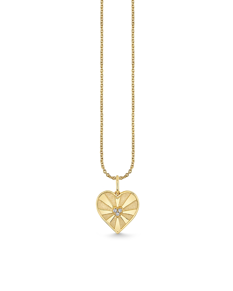 Sydney Evan 14k Yellow Gold Diamond Ace Of Hearts Charm Necklace, 16 In Gold