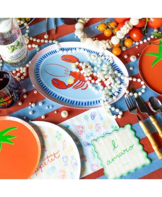 Le Dinner Tomato Paper Dessert Plates, Set of 8