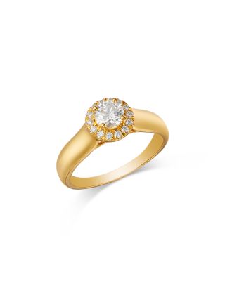 Diamond Halo Engagement Ring in 14K Yellow Gold, 0.62 tcw