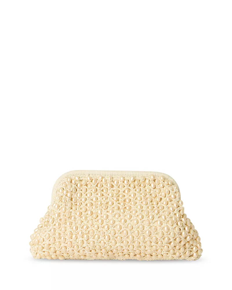 Btb Los Angeles Perola Beaded Raffia Clutch