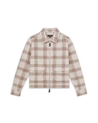 Varena Long Sleeved Zip Through Twin Pocket Check Overshirt