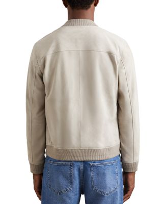 Burnham Long Sleeved Suede Bomber Jacket