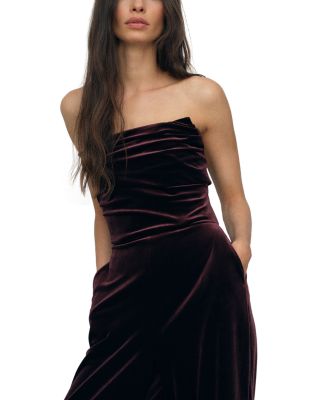 Andria Strapless Velvet Jumpsuit