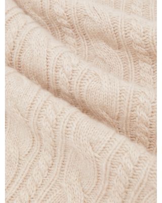 Saunders Long Sleeved Crewneck Cable Cashmere Blend Sweater  