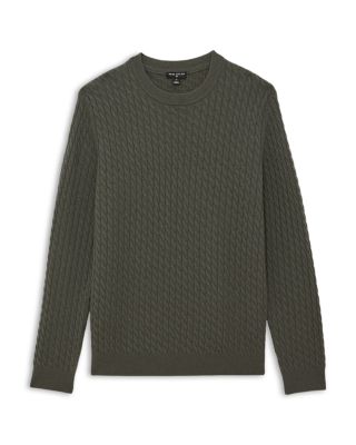Harrogate Long Sleeved Crewneck Cable Cashmere Blend Sweater