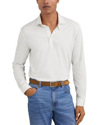 Porofino Long Sleeved Jersey Half Button Polo Shirt