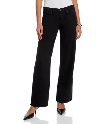 Featherweight Saige Low Rise Full Length Relaxed Straight Leg Jeans in Black