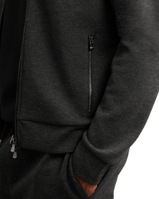 Cortona Long Sleeved Double Faced Jersey Zip Through Funnel Neck Jacket