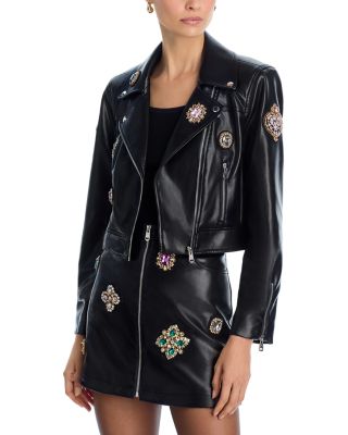 Baroque Patches Genevieve Faux Leather Jacket