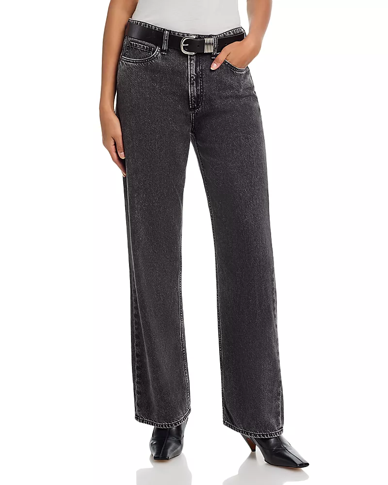 rag & bone Logan Featherweight High Rise Wide Leg Jeans in Anglique