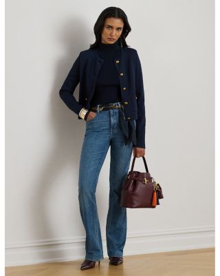 Cropped Crewneck Sweater Jacket