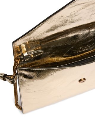Metallic Leather Envelope Purse