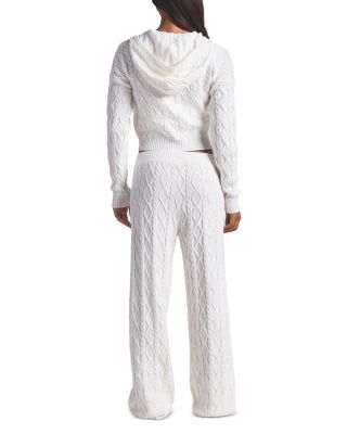 Snow Bunny Cable Knit Shrunken Hoodie