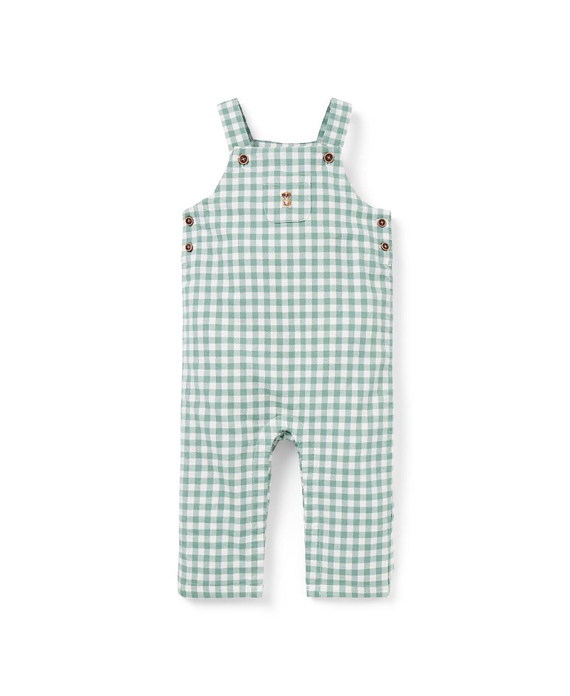 Janie and Jack Boys' Gingham Dog Overall - Baby
